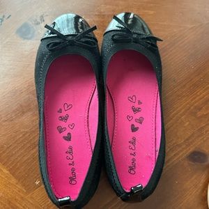 Kids Black Flats